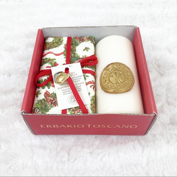 Erbario Toscano Orange Cinnamon soap & candle set Christmas Holiday - Picture 2 of 9
